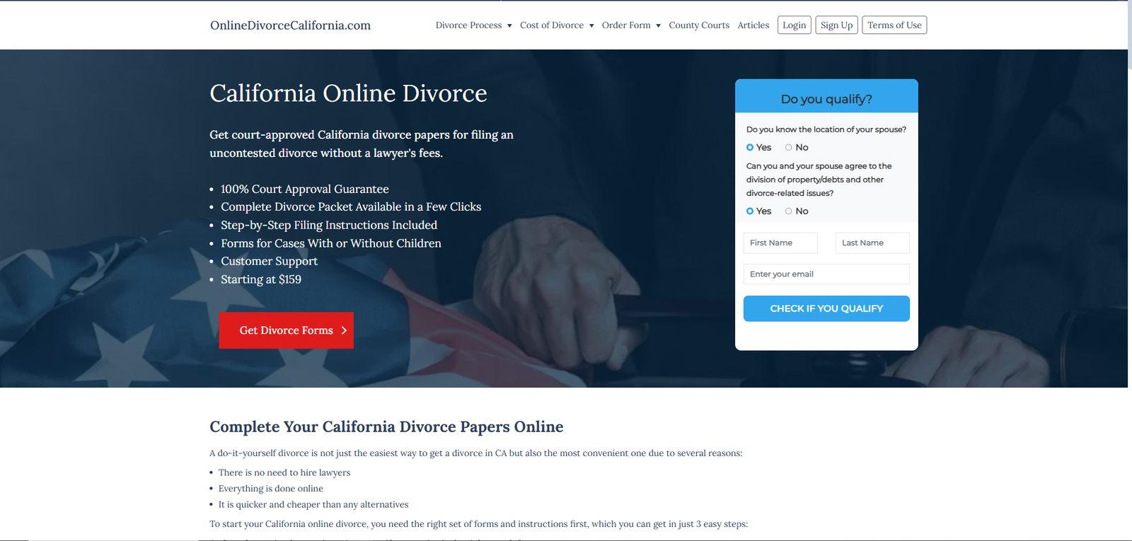 OnlineDivorceCalifornia.com - Top Online Divorce Software Services for Californians