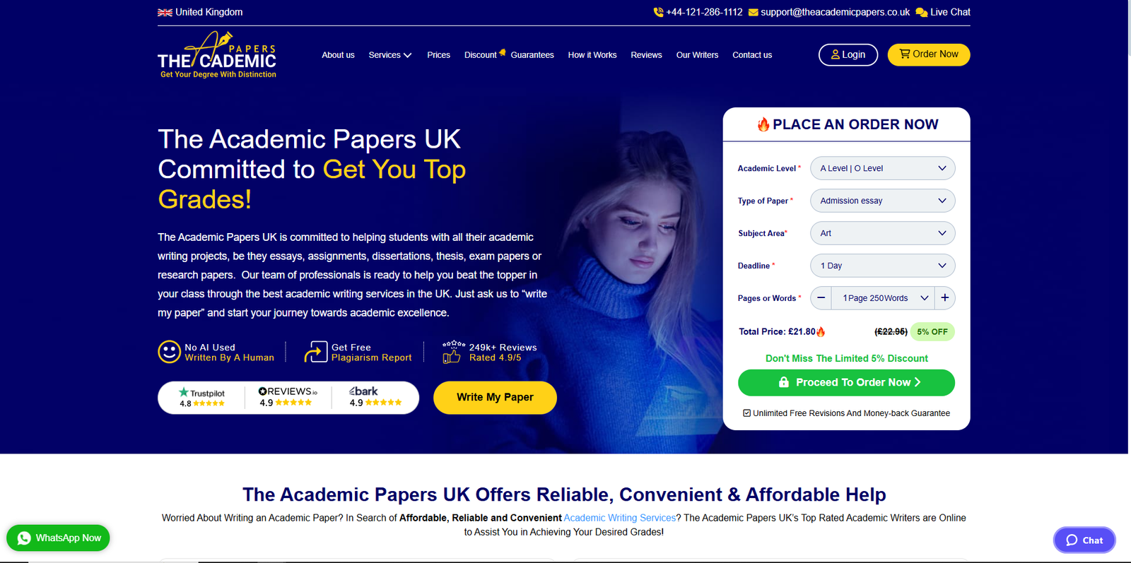 The Academic Papers UK - Real-Life Examples - How High-Converting Assignment Help Websites Perform - Best Premium WordPress Themes